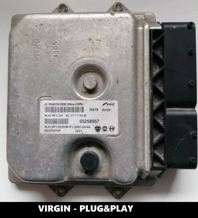 VIRGIN Engine ECU Fiat Punto 1.3 55258957 MJD8F3.GH – Plug &amp; Drive, EGR OFF, CHIP TUNING