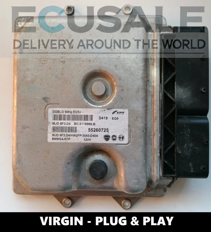Centralina do Motor VIRGIN Fiat 1.3 55260725 MJD8F3.D4 Euro 5 – Sem Necessidade de Programação