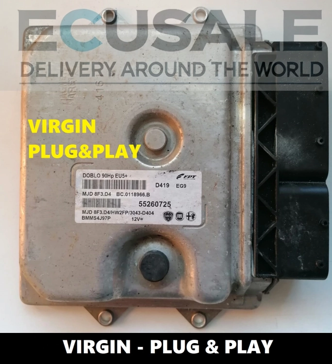 ECU 55260725 MJD8F3.D4 para Fiat 1.3 – Centralina do Motor PLUG GO VIRGIN Euro 5