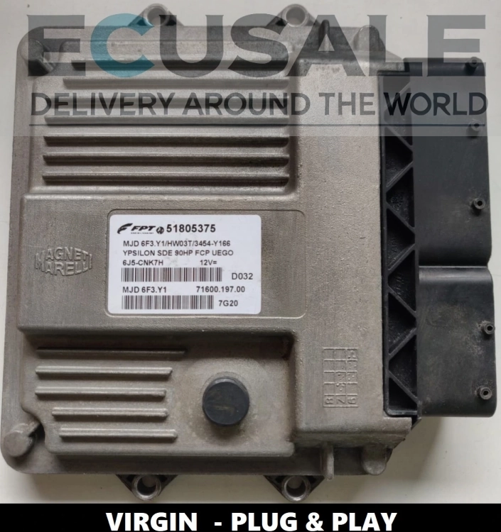 VIRGIN sterownik silnika Lancia Ypsilon 1.3 51805375 MJD6F3.Y1   gotowy do instalacji