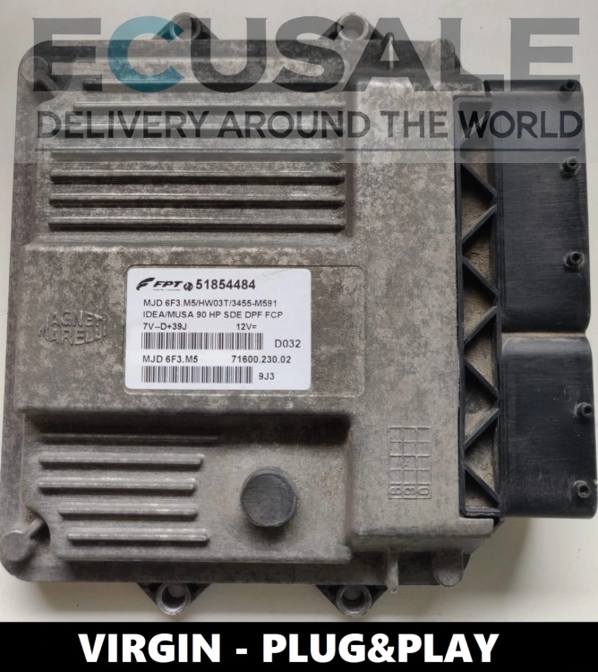 VIRGIN sterownik silnika Fiat Idea 1.3 51854484 MJD6F3.M5 Plug Play bez programowania