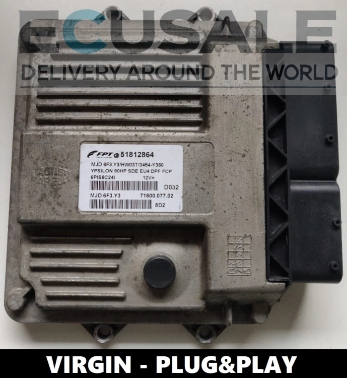 Centralina motore VIRGIN Lancia Ypsilon 1.3 51812864 MJD6F3.Y3 Plug   Play – pronta per l’installazione