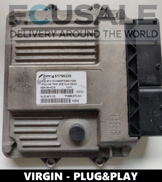 Centralina motore VIRGIN Lancia Ypsilon 1.3 51795235 MJD6F3.Y2 Plug  Play – pronta per l’installazione
