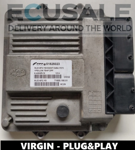 VIRGIN sterownik silnika Lancia Ypsilon 1.3 51825023 MJD6F3.Y5 Plug Play gotowy do montażu