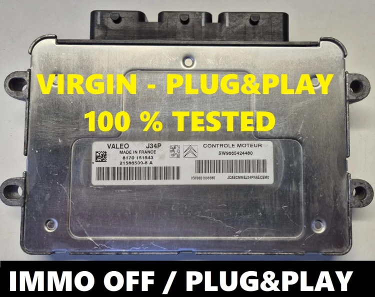 9665424480 21586539-8A sterownik silnika Valeo J34P Peugeot Citroën IMMO OFF – dodatkowe zdjęcie