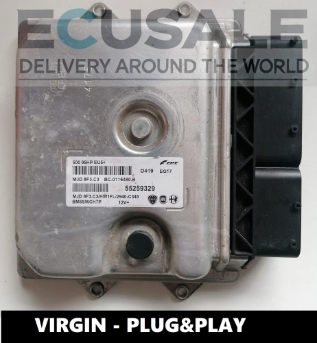 Centralina ECU MJD8F3.C3 55259329 per Fiat 500 1.3 MultiJet – Modulo in modalità VERGINE senza immobilizer, con opzione EGR OFF