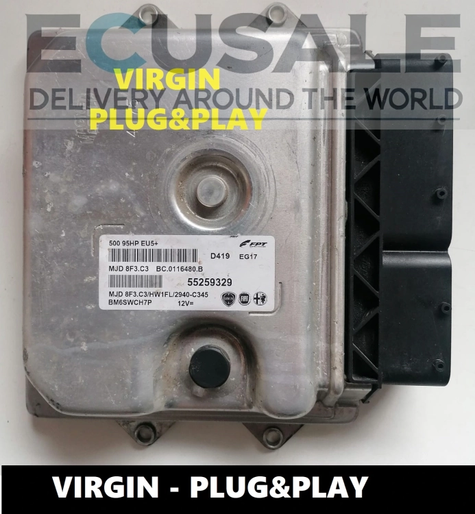 ECU MJD8F3.C3 55259329 für Fiat 500 1.3 MultiJet – VIRGIN Steuergerät ohne Wegfahrsperre, mit EGR-OFF-Option