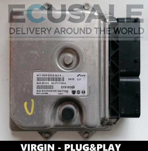 Centralita de Motor VIRGEN para Fiat Qubo 1.3 MJET – 51918363 MJD8F3.F5 – Sin Necesidad de Codificación