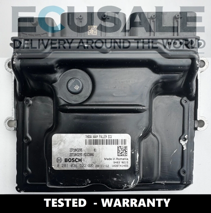 Renault ECU 0281036522 – top view with part number 237104329S.webp