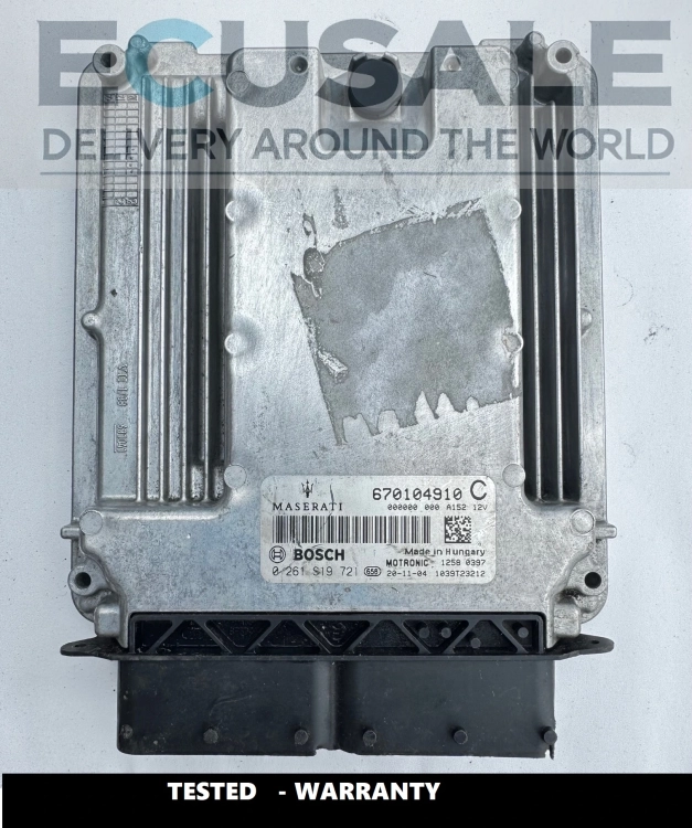 Calculateur moteur Maserati Levante 3.0 – vue de dessus avec référence Bosch 0261S19721.webp