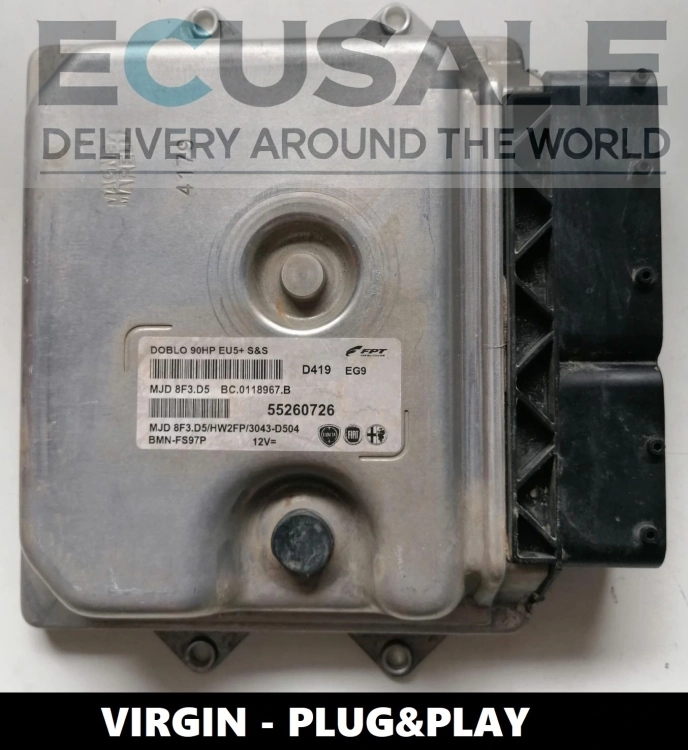 Centralina do motor Fiat Doblo 1.3 Multijet – ref. 55260726 MJD8F3.D5 – versão VIRGIN Plug &amp;amp; Play, pronta para instalar.