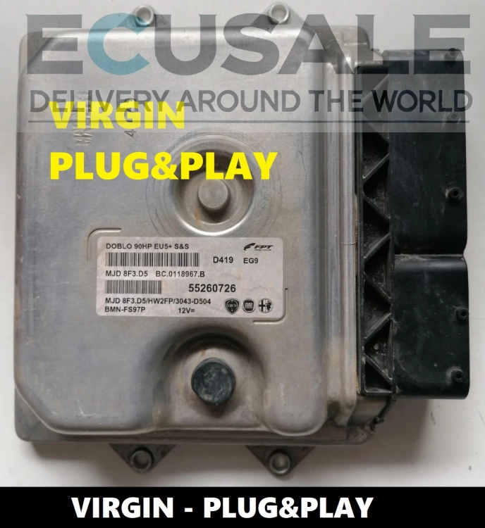 Centralita Magneti Marelli 55260726 MJD8F3.D5 para Fiat Doblo – reiniciada al estado de fábrica VIRGEN.