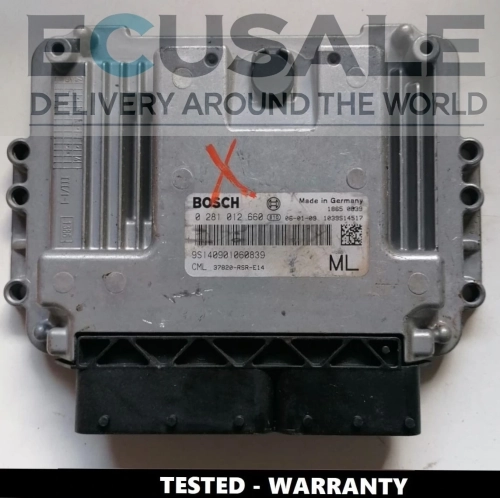 Centralita de motor Honda Civic 2.2 i-CTDi – Bosch 0281012660, referencia 37820-RSR-E14, unidad probada.
