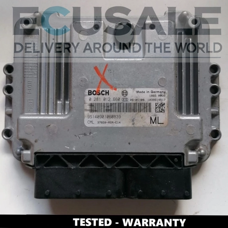 Centralita de motor Honda Civic 2.2 i-CTDi – Bosch 0281012660, referencia 37820-RSR-E14, unidad probada.