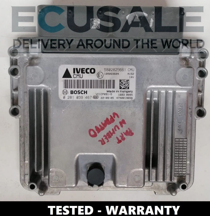 Centralina do motor Iveco 0281039467 MD1CE101 – unidade original 5802825661, testada e pronta para instalação.