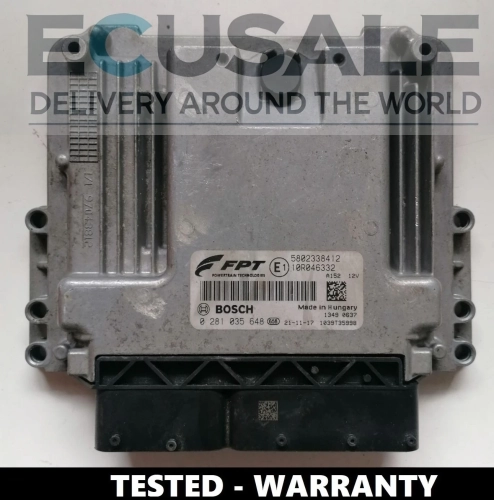 Centralina motore Iveco Bosch MD1CE101 – numero 0281035648, unità originale 5802338412 testata