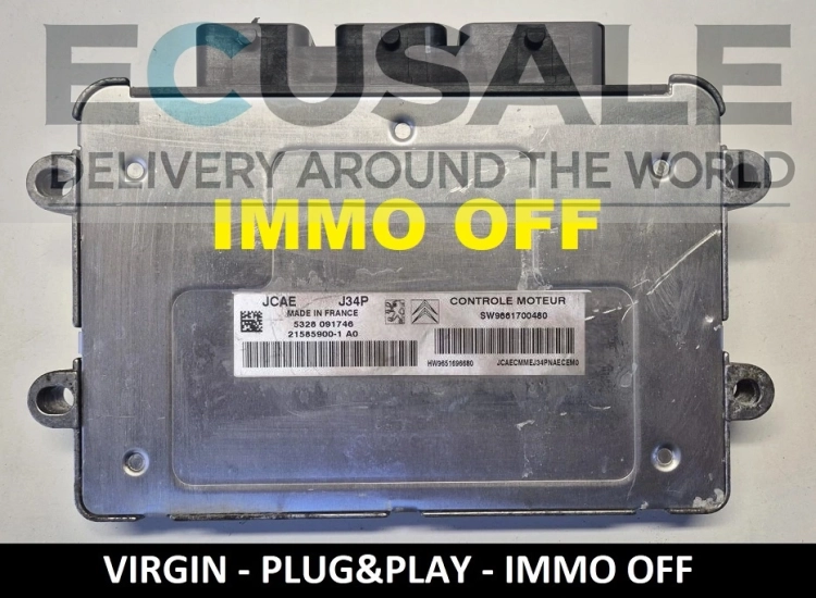 ECU J34P 21585900-1 / 9661700480 Peugeot Citroën – VIRGIN IMMO OFF Centralita