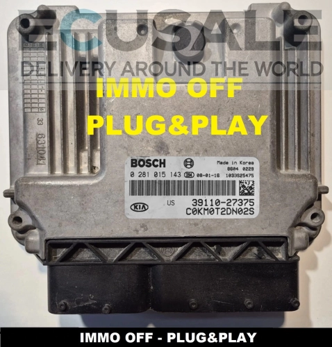 Centralita de motor ECU 0281015143 / 39110-27375 KIA Sportage Hyundai Tucson 2.0 CRDi – Centralita Bosch original, lista para instalación Plug &amp; Play