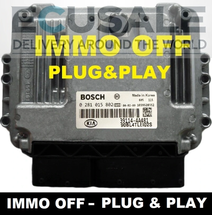 Centralina de motor 0281015802 / 39114-4A481 KIA Sorento 2.5 CRDi D4CB – centralina Bosch original, pronta para instalação Plug &amp; Play