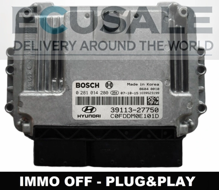 Centralina do motore 39113-27750 na versão IMMO OFF, preparada para funcionar sem imobilizador.