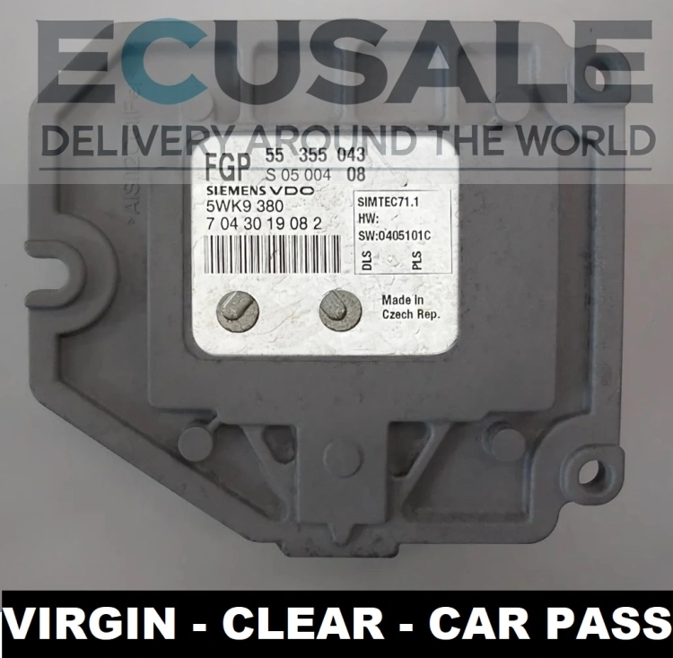 Centralina do motore 55355043 5WK9380 VIRGIN Opel Meriva A 1.8 16V – módulo para codificação com Tech-2 e OP-COM