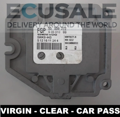 Centralina do motore 55559272 5WK9443 VIRGIN Opel Astra Zafira 1.8 16V – módulo para codificação com CAR PASS