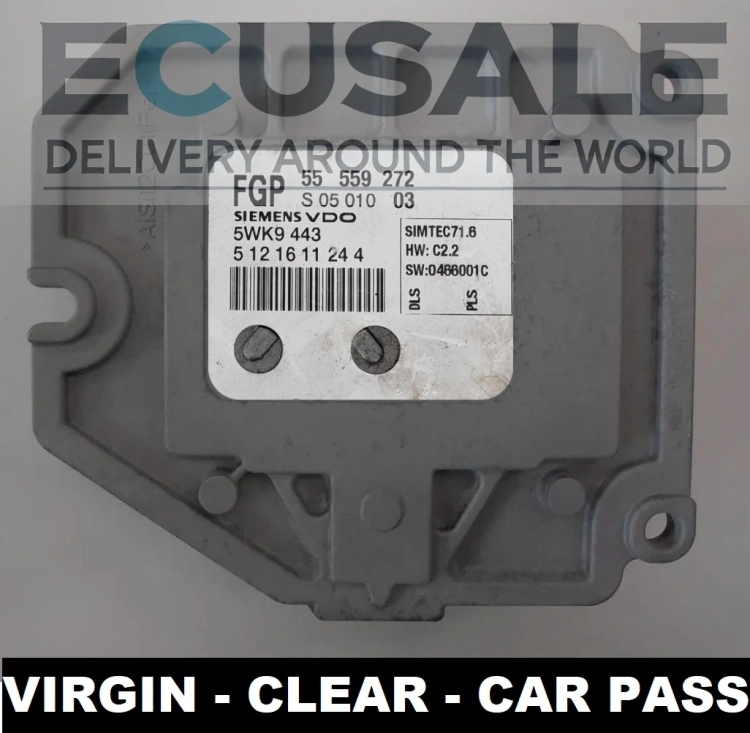 Centralita de motor 55559272 5WK9443 VIRGIN Opel Astra Zafira 1.8 16V – módulo para codificación con CAR PASS