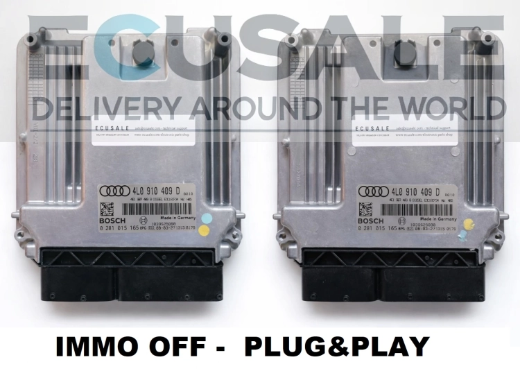 4L0910409D / 0281015165 – Satz mit 2× MOTORSTEUERGERÄT IMMO OFF Audi Q7 4.2 TDI