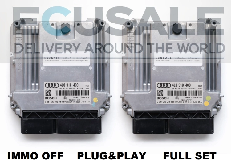 4L0910409 / 0281013013 – Conjunto de 2× CENTRALINA DO MOTORE IMMO OFF Audi Q7 4.2 TDI