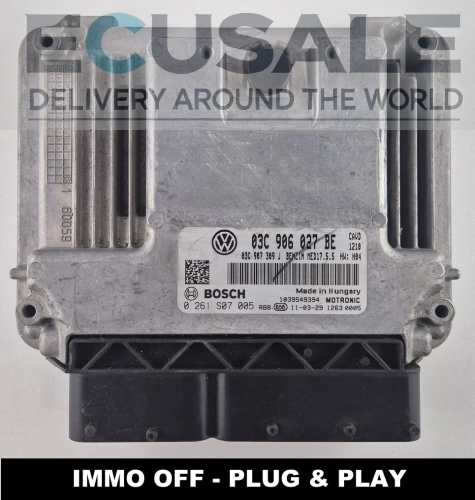 IMMO OFF centralina do motor Bosch 0261S07005 03C906027BE Volkswagen Tiguan Jetta 1.4 TSI 1.6 TSI