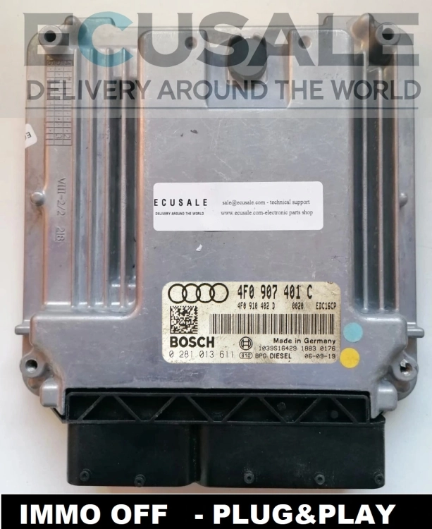 ECU Engine 0281013611 4F0907401C Audi A6 C6 3.0 TDI IMMO OFF Plug &amp;amp; Play
