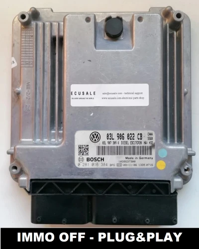 0281016384 03L906022CB centralina do motor Bosch VW Transporter / Caravelle T5 2.0 TDI