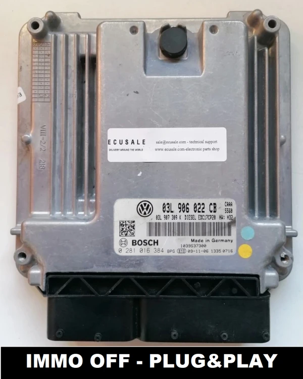 0281016384 03L906022CB engine ECU Bosch VW Transporter / Caravelle T5 2.0 TDI