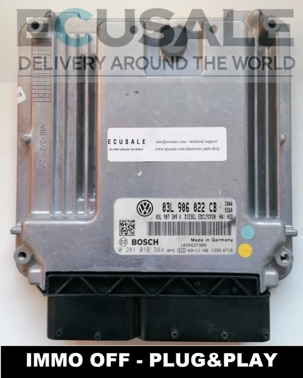 Bosch 0281016384 03L906022CB ECU Engine VW