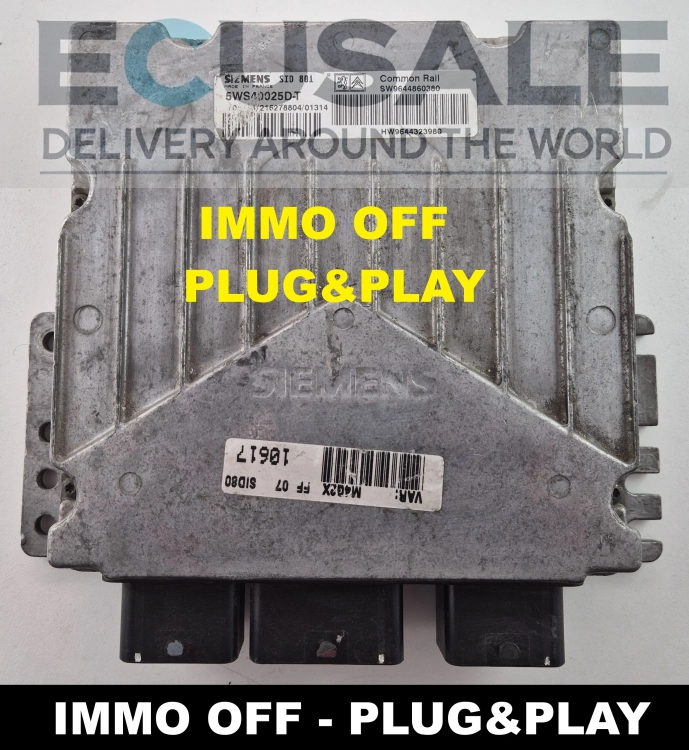 SID801 5WS40025DT 9644860380 Centralita de motor Citroen Berlingo Peugeot Partner 2.0 HDI IMMO OFF