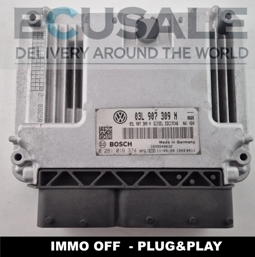 03L907309N 0281016374 ECU Engine VW Audi Seat Skoda Bosch EDC17C46 IMMO OFF Plug &amp;amp; Play