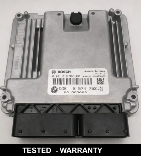 8574752 0281019963 centralina do motor BMW 2.0 Diesel DDE8574752