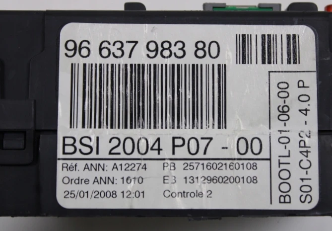 9663798380 P07-00 modulo BSI Peugeot 207 / Expert