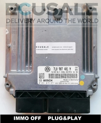 0281015871 7L0907401N ECU Engine controller VW Touareg 3.0 TDI IMMO OFF Bosch