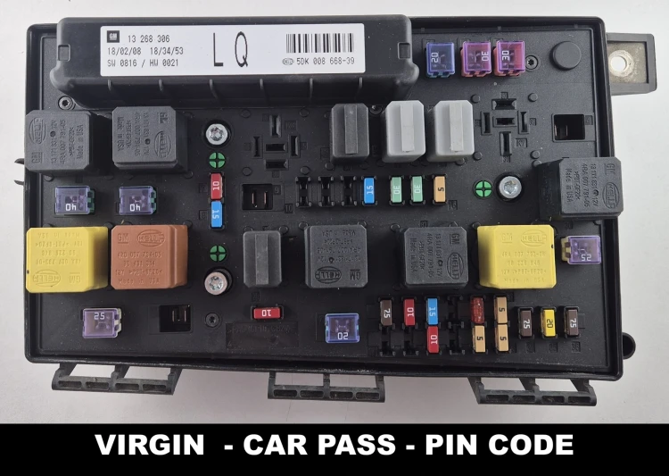 123268306 LQ VIRGIN Caja de Fusibles UEC Opel Astra H Zafira B  PIN CODE CAR PASS