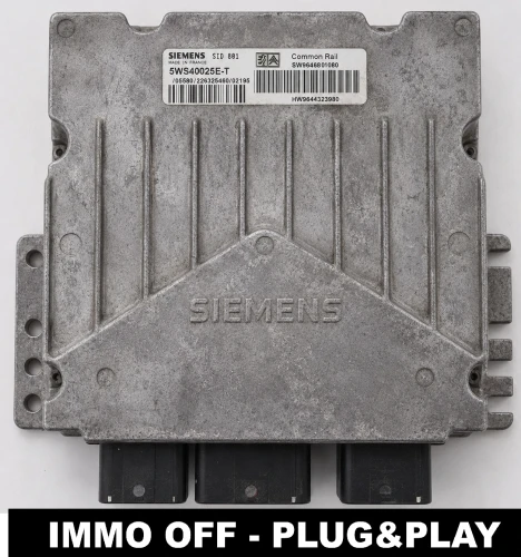 5WS40025E-T 9646801080 engine control unit Siemens SID801 Peugeot Citroën 2.0 HDi IMMO OFF