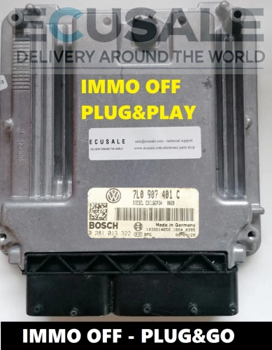 7L0907401C 0281013322 Centralina do motor VW Touareg 3.0 TDI IMMO OFF Plug and Play