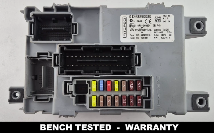 01368890080 28330965 módulo de controle BCM BSI Fiat Fiorino Qubo Citroen Nemo Peugeot Bipper Delphi