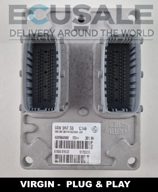 Motorsteuergerät 51758226 61600.619.02 IAW 5NF.S8 Fiat Panda 1.2 8V Virgin Plug &amp;amp;amp; Play