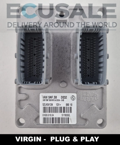 51788362 61600.619.04 Centralina do motor Fiat Panda 1.2 8V 4x4 IAW 5NF.S8 Virgin Plug &amp;amp;amp; Play