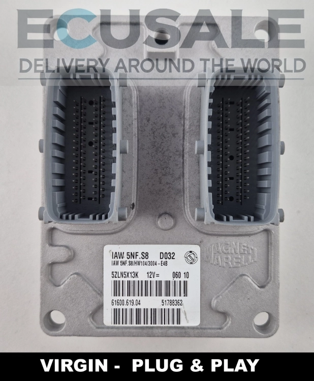51788362 61600.619.04 ECU engine controller Fiat Panda 1.2 8V 4x4 IAW 5NF.S8 Virgin Plug &amp;amp; Play
