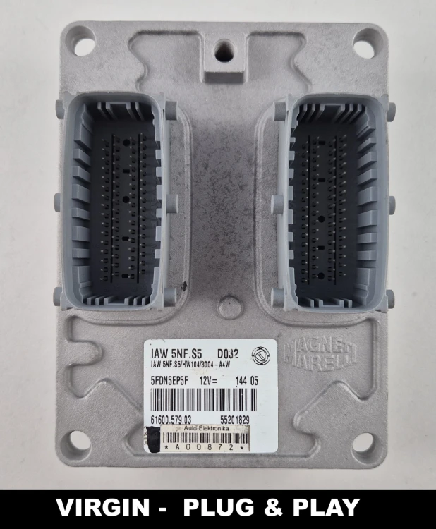 55201829 61600.579.03 IAW 5NF.S5 Centralina do motor Fiat Panda 1.2 8V Virgin Plug &amp;amp;amp; Play