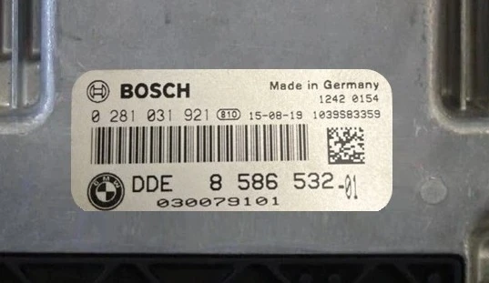 Etichetta della centralina motore BMW Bosch 0281031921 8586532-01