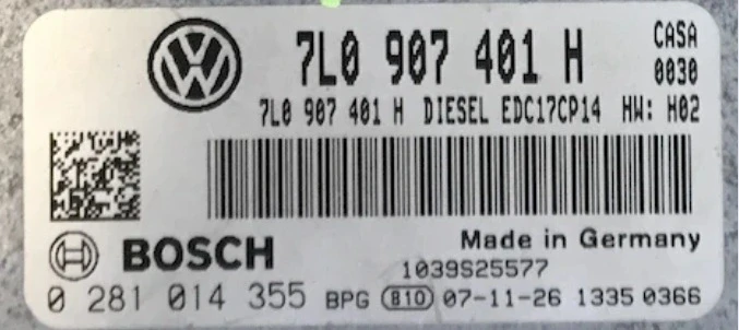 7L0907401H 0281014355 VW Touareg 3.0 TDI IMMO OFF centralita de motor