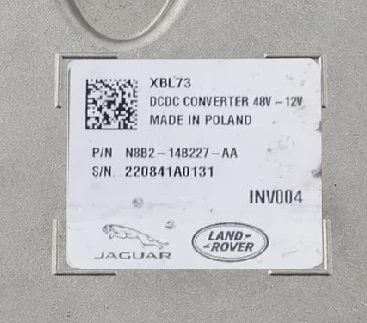 Foto des Etiketts – N8B214B227AA DC/DC-Wandler 48V–12V Jaguar Land Rover